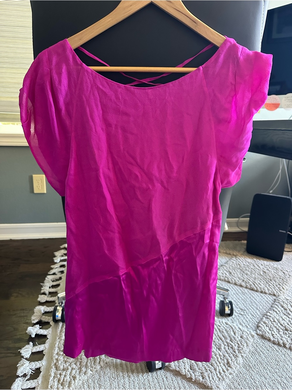 Diane Von Furstenberg Fuchsia Silk Blouse